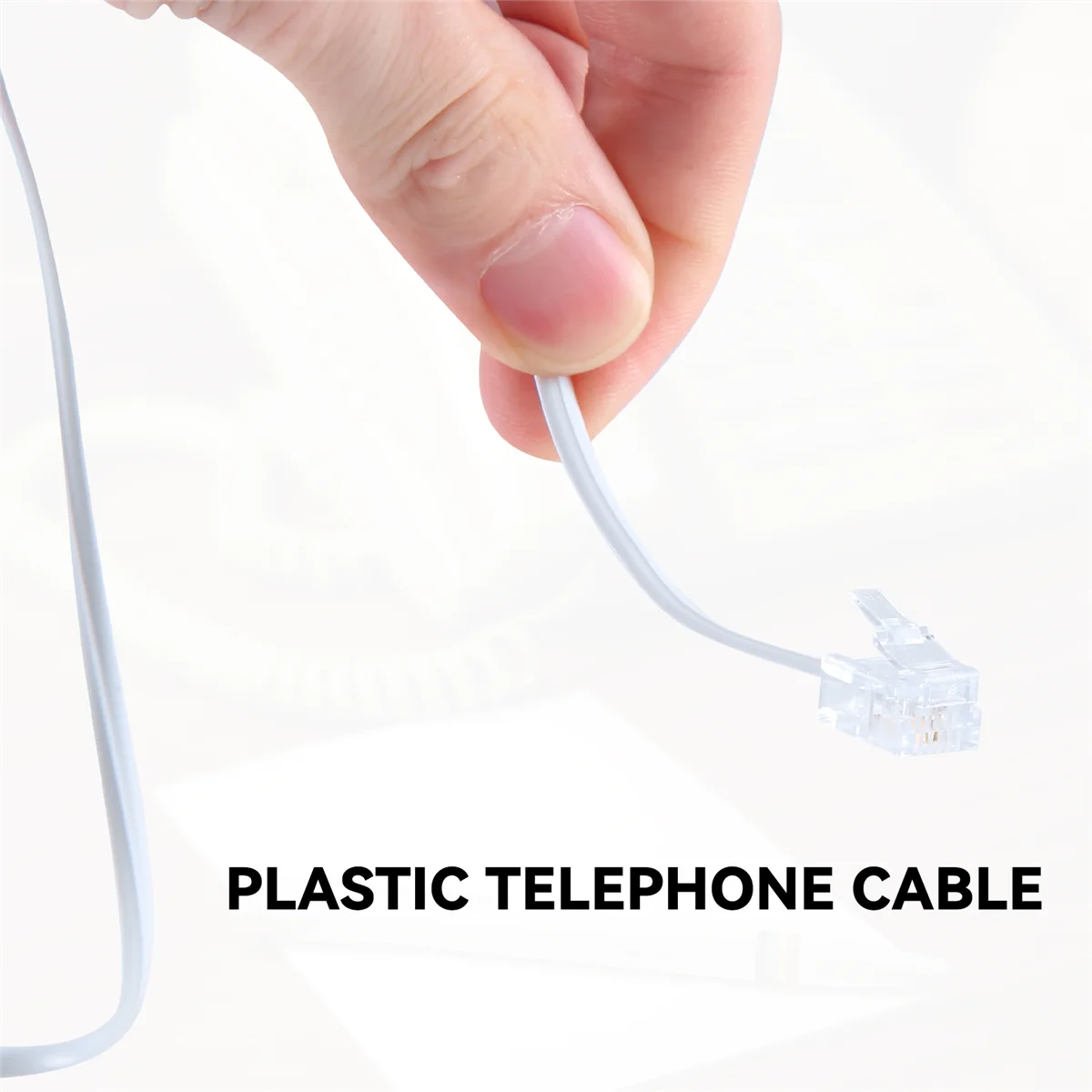 6P2C RJ11 Male to Male Plug Telephone Line Cable Wire 5M