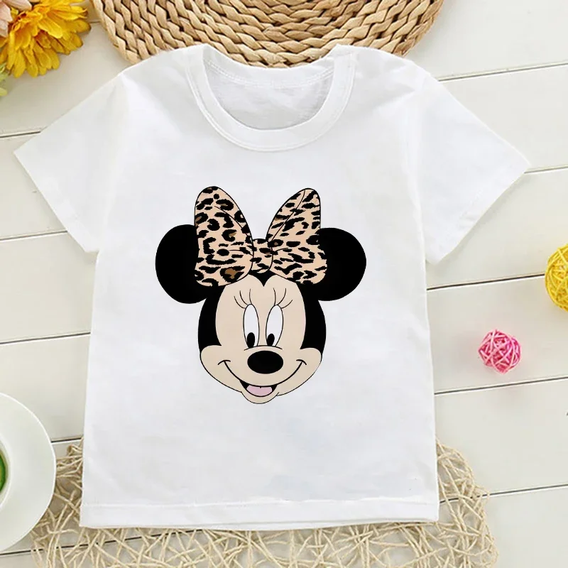 Kawaii Funny Minnie T Shirt Children Top Manga Mickey Mouse Tshirt Ullzang Japanese Anime T-shirt  Kids Girl Boy