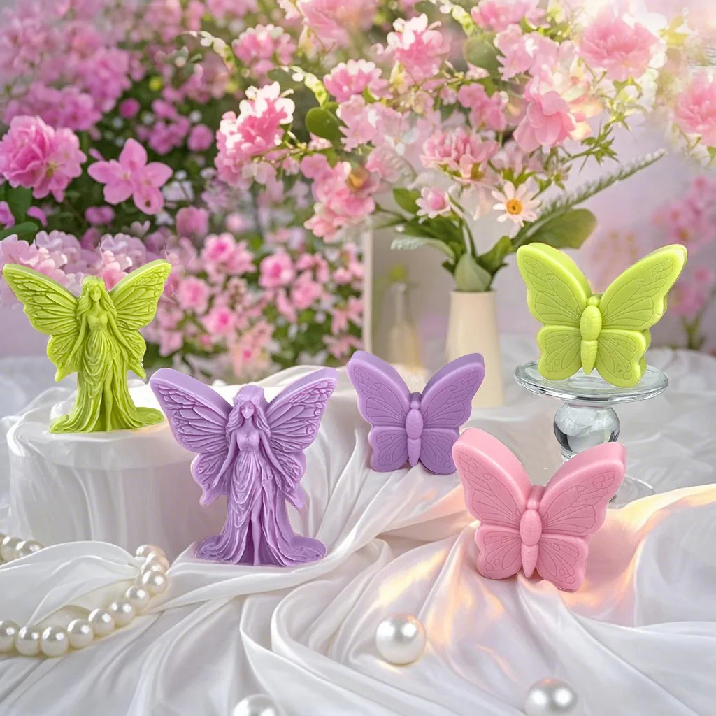 

Силиконовая форма для бабочки и феи, красивая сказка, мечтательная бабочка, форма для ароматерапевтических свечей, принадлежности для изготовления мыльных свечей