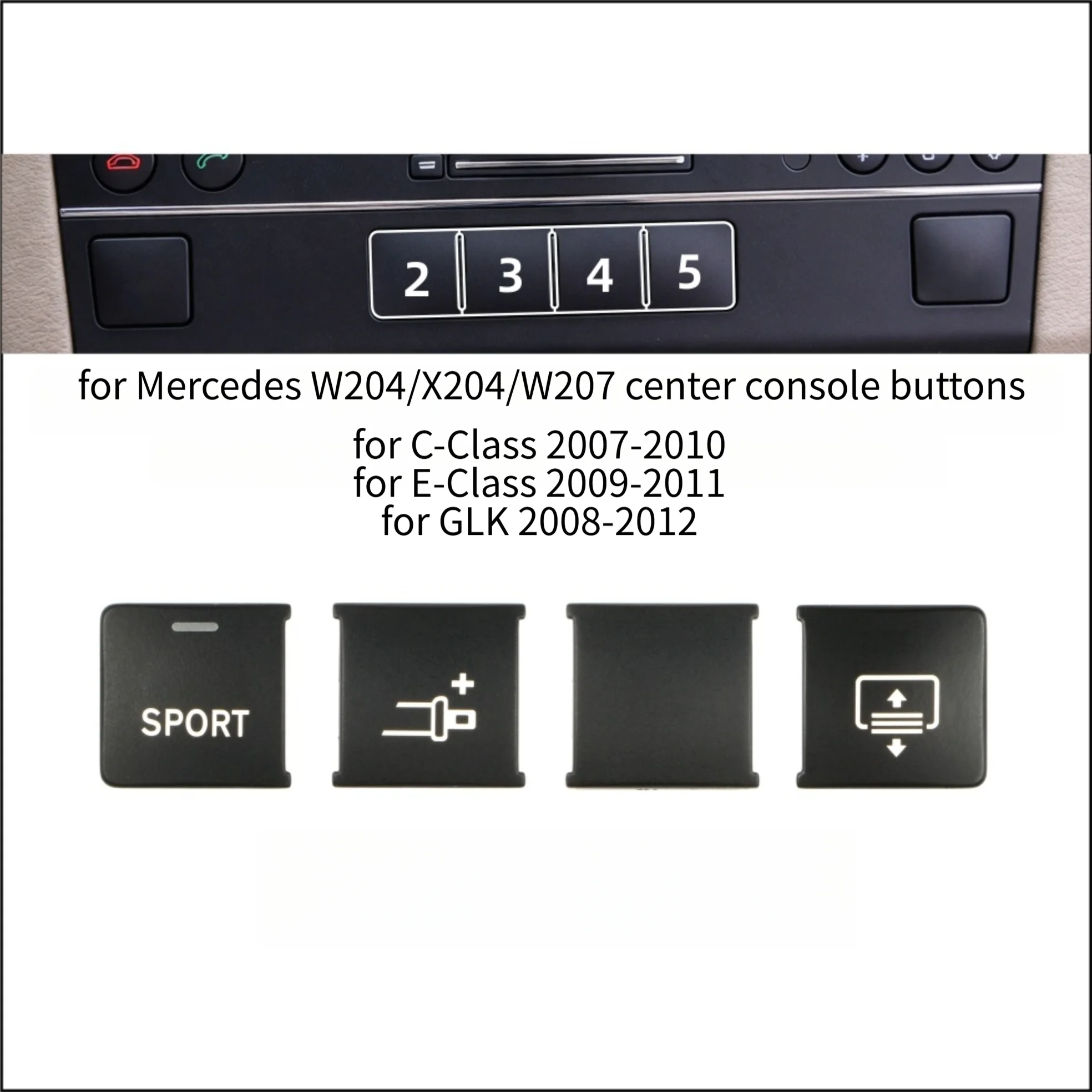 Central Control Button Switch Key Trim For Mercedes For Benz For C Class W204 For E Class W207 For GLK Class X204 Car Interior