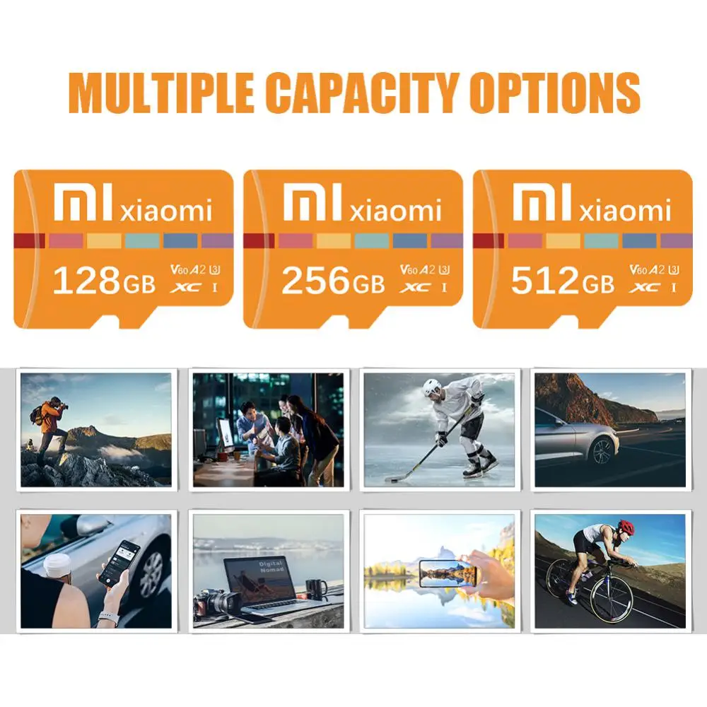 Xiaomi-Mijia Cartão de Memória de Alta Velocidade, Original Micro TF, Cartão SD, Flash Card, Telefone móvel, Computador, Câmera, 2TB, 1TB, 64GB