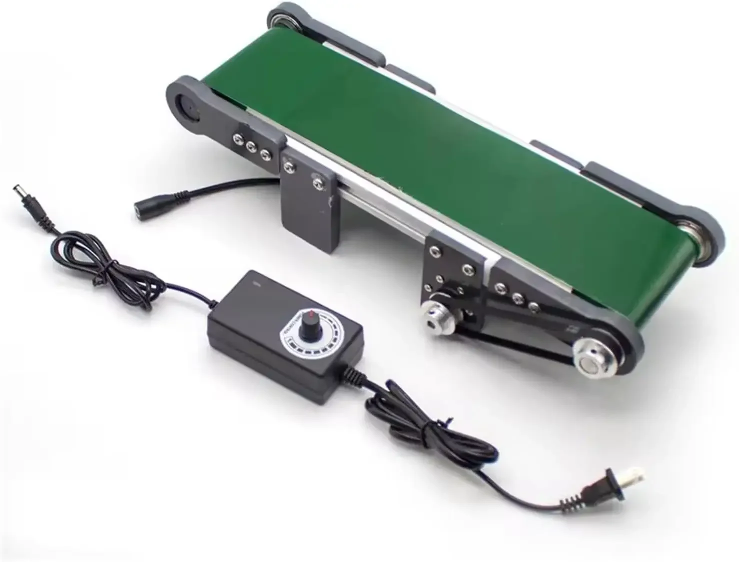 Small Desktop Electric Conveyor 1.8-7.6cm/s Belt Speed, Friction Experiment Device Speed Regulation Mini Conveyor Belt Machine