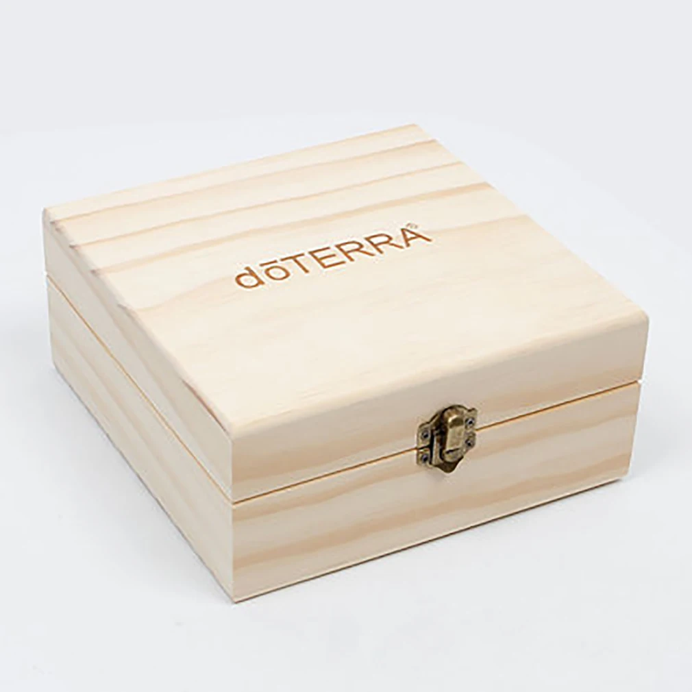 For doTERRA Wooden Storage Box 25 Slots Carry Organizer Essential Oil Bottles Aromatherapy Container Storage Box Case