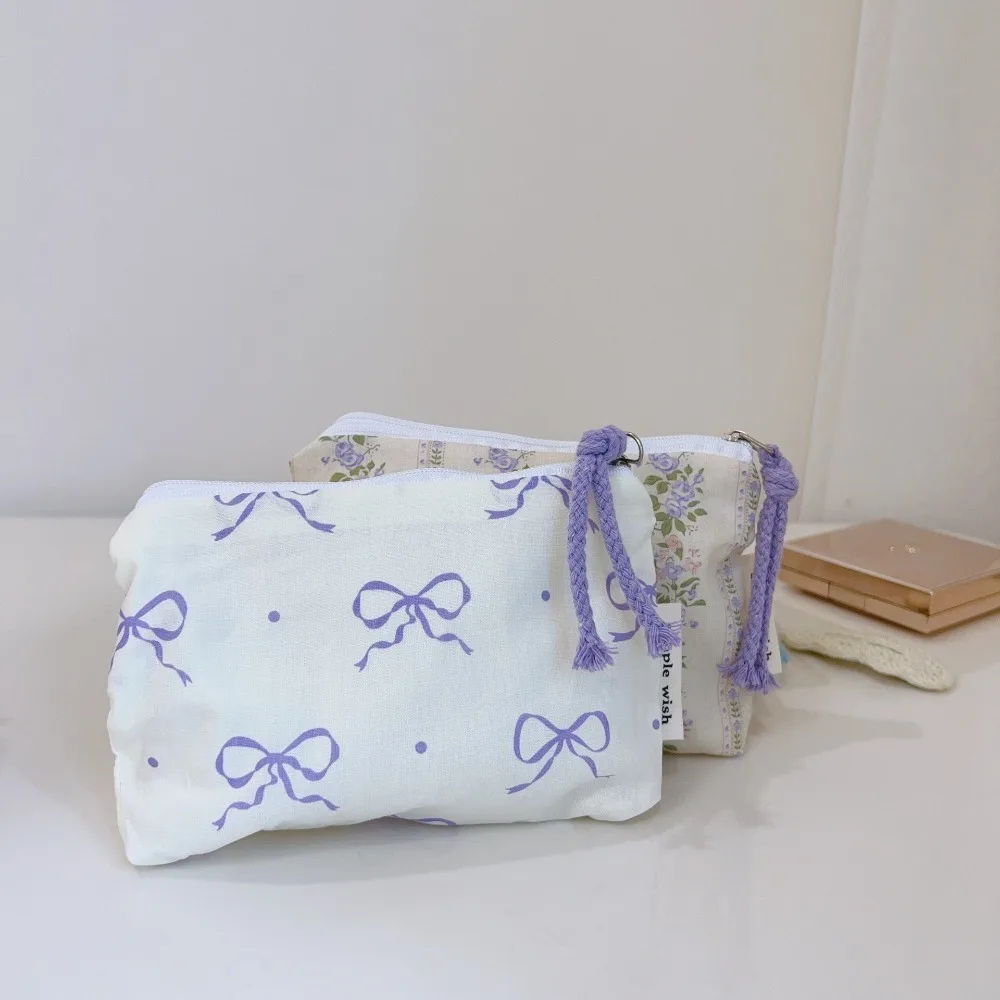 Fashion Floral Mini-Geldbörse, quadratisch, Baumwolle, Kartenhalter, Reißverschluss, tragbare Kosmetiktasche