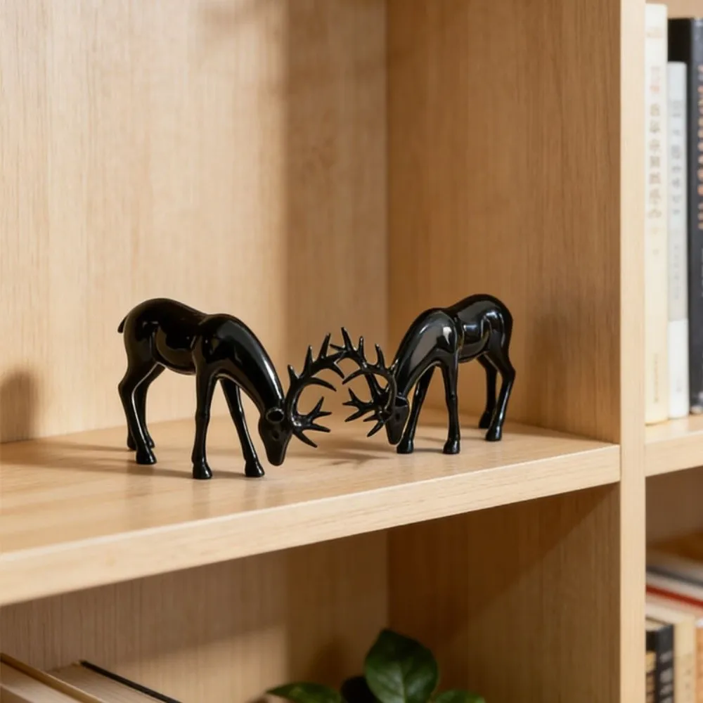Creative Deer Desktop Ornament Sitting/Standing Position Modern Reindeer Sculpture Exquisite Durable Christmas Deer Statue