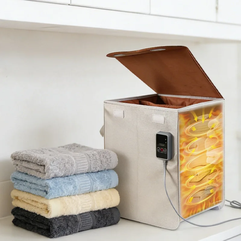 Cross-border electric towel bucket portable folded evenly heating bucket smart screen display timing towel blanket