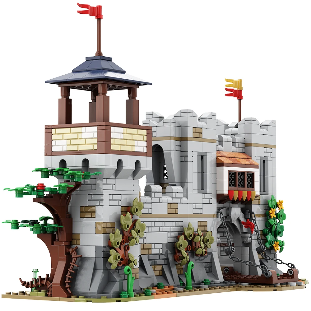 Gobricks Medieval Architecture Lion Knightsed Castle Building Block set Imperial Castle Education Brick Toys for Children Gift