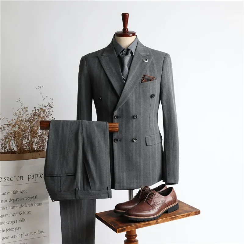 k182  New style suit suit men's double breasted handsome groom wedding dress