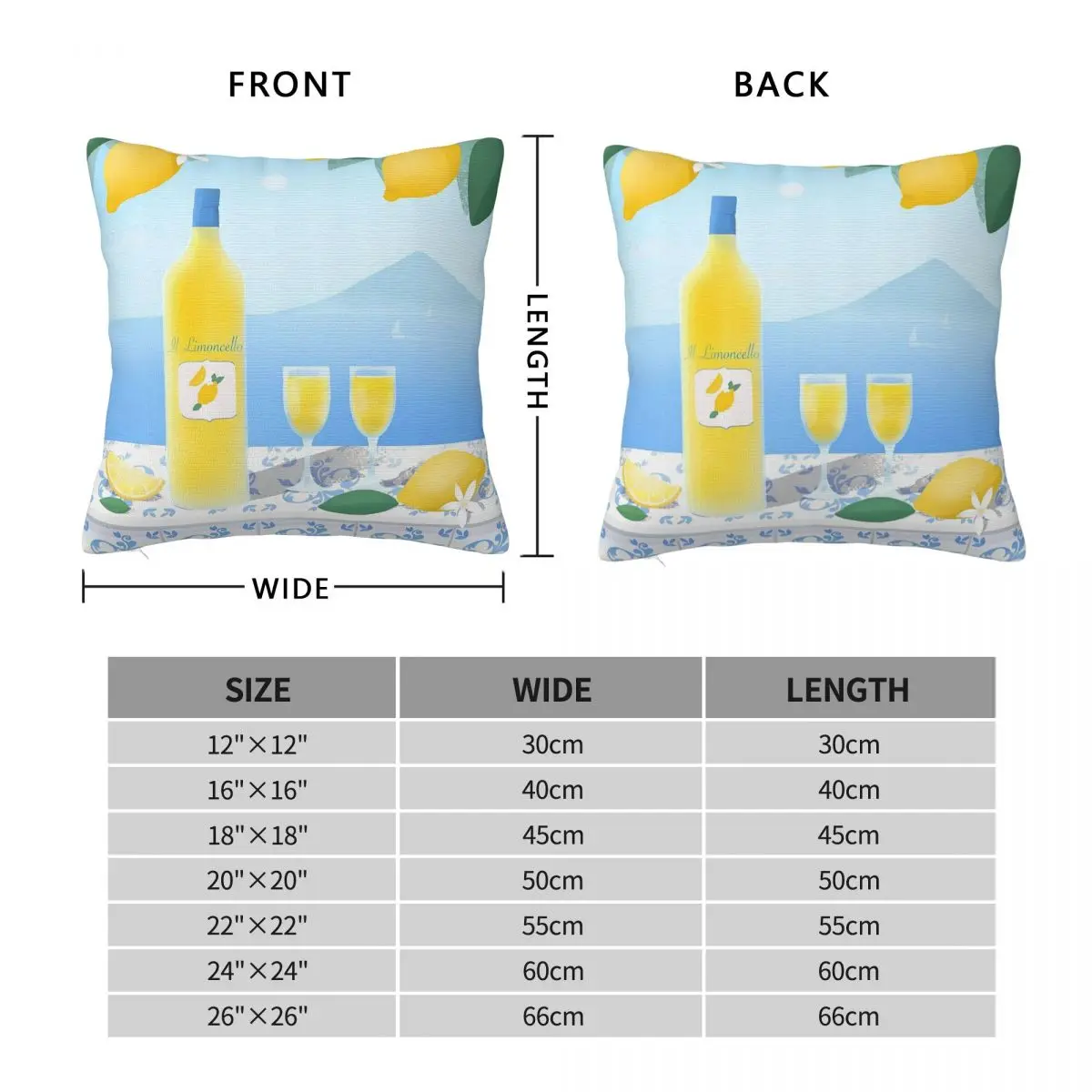 Limoncello Cocktail Pillowcase Polyester Linen Velvet Pattern Zip Decor Pillow Case Car 18