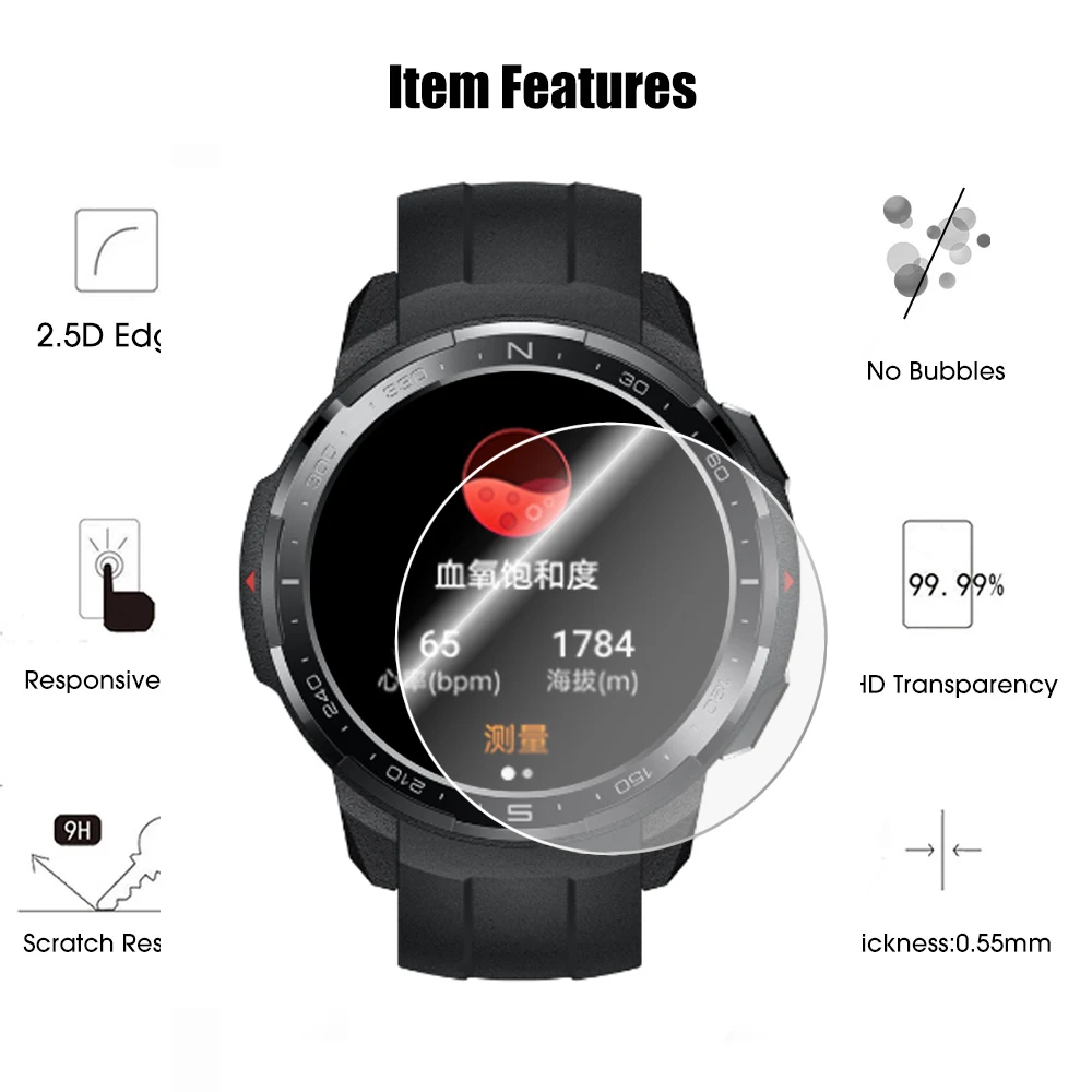 Pellicola salvaschermo per Huawei Honor Watch GS Pro pellicola protettiva in vetro temperato antigraffio per HUAWEI Honor GS Pro Smartwatch