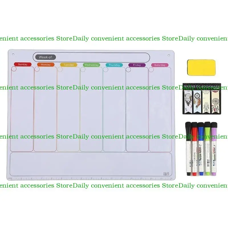 

97QB Fridge Calendar Weekly Planner Memoboard Whiteboard Calendar Monthly Planner Board Grocery Shopping List