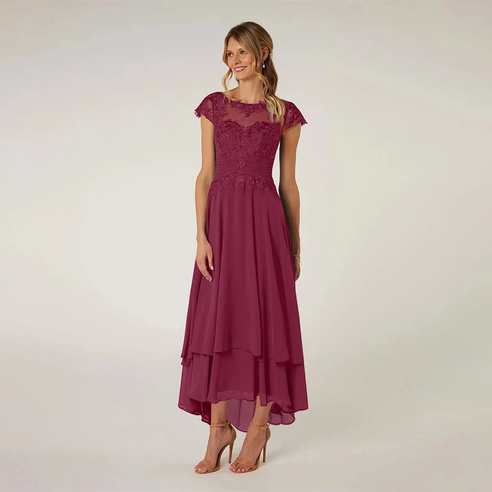 

2025 Mother Of Bride Dresses Wedding Sleeveless Lace Applique Pleated A-Line Mother Dress Elegant Formal Party Gown Customized