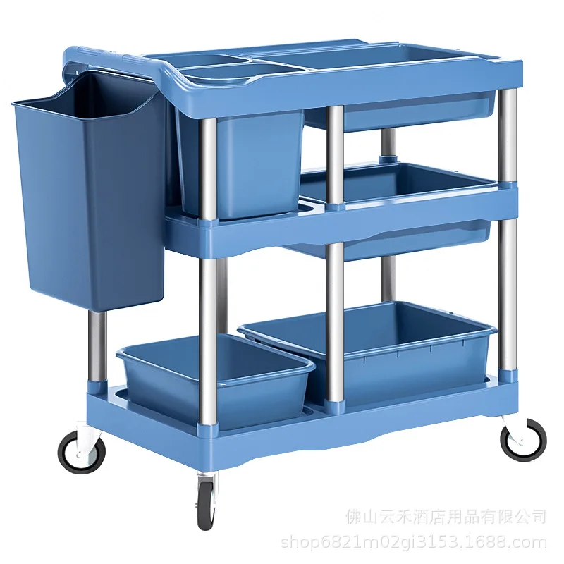Food truck Commercial three-layer plastic cart Restaurant Hotel Hot pot restaurant Self-service bowl truck Food truck