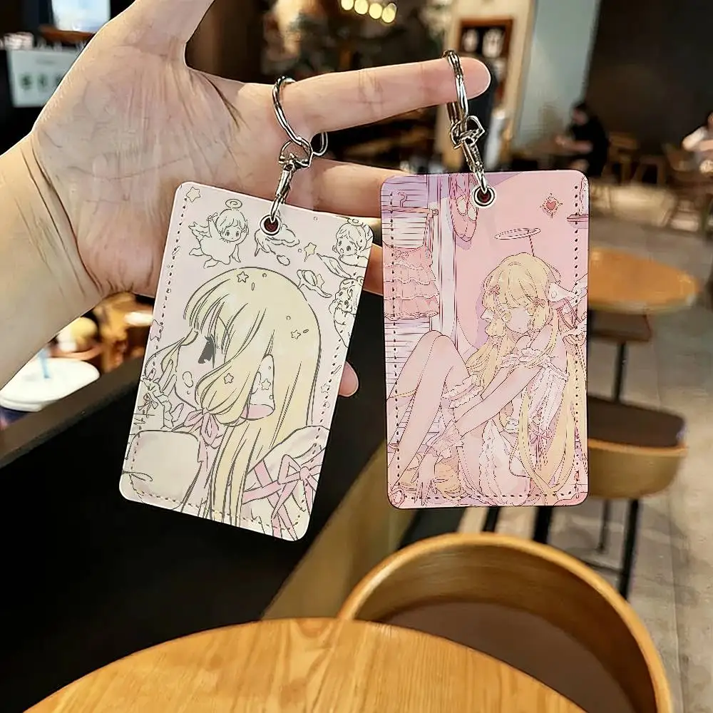 C-Chobits Anime Cute Chii Card Holder Keychain Key Ring Door Lock Access Protective Case For Security Gift