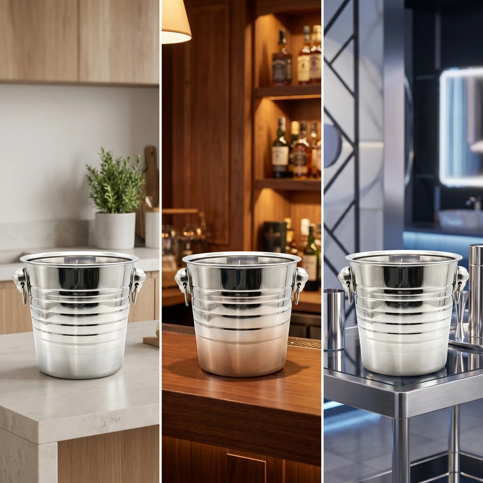 Kulplu Buz Kabı Nervürlü Pasla - Ice Bucket Silver incelemesi ve fiyatı