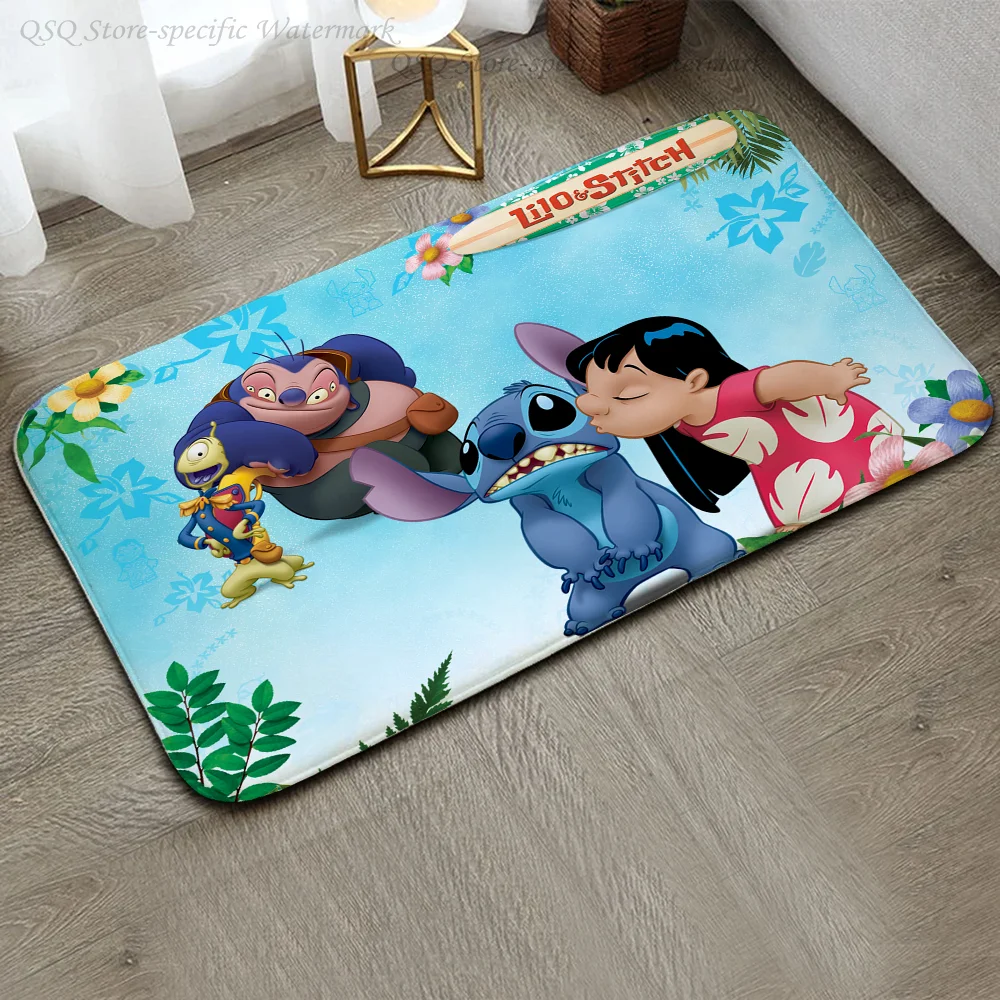 1pc MINISO Disney S-Stitch Floor Mat Floor Mat Anti-Slip Kitchen Bedroom Handmade Tufted Rug Carpet Living Room Entrance Rug