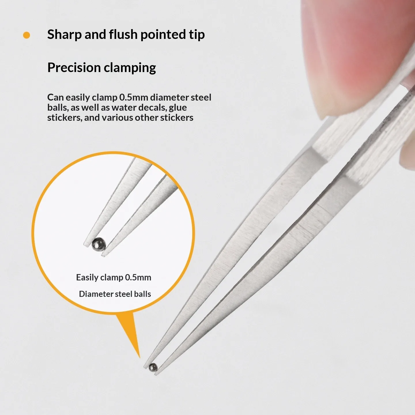 MSWZ MS145 Thickened Stainless Steel Precision Tweezers Rustproof Sharp Fine Tip Adjustable Comfort Ring Bend-Resistant DIY Tool