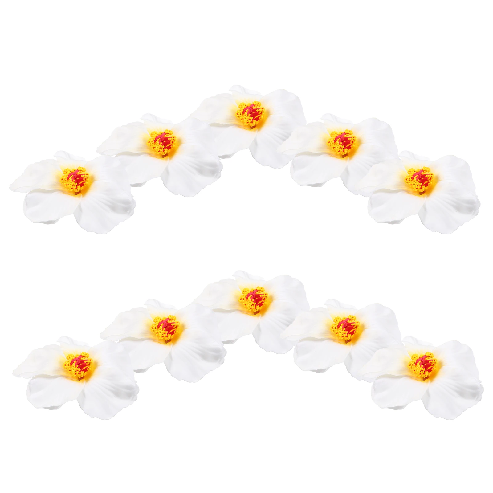 

10pcs Artificial Flowers Decoration Lifelike Faux Hibiscus Hawaiian Tropical Props for Party Home Bar Hotel Photography Fake