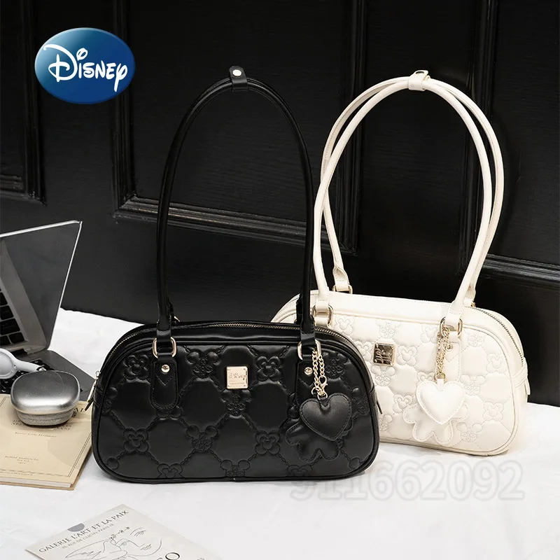 Disney Mickey New Women's Handbag Solid Color Fashion Women's Shoulder Bag High Quality Cartoon Women's Bag Large Capacity