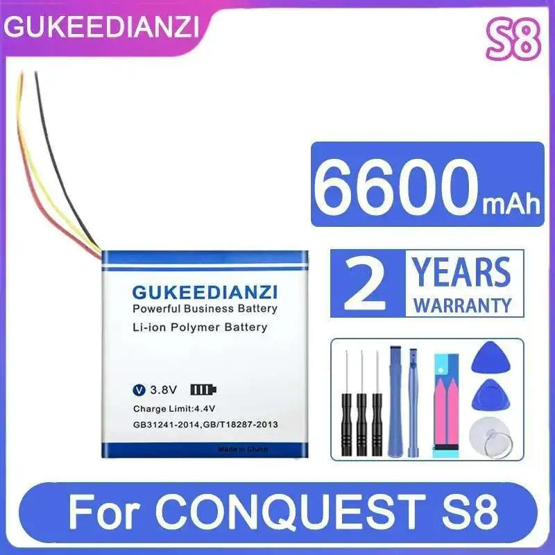 

6600 мАч для аккумулятора мобильного телефона Conquest S8, хорошая низкотемпературная производительность, высокая эффективность