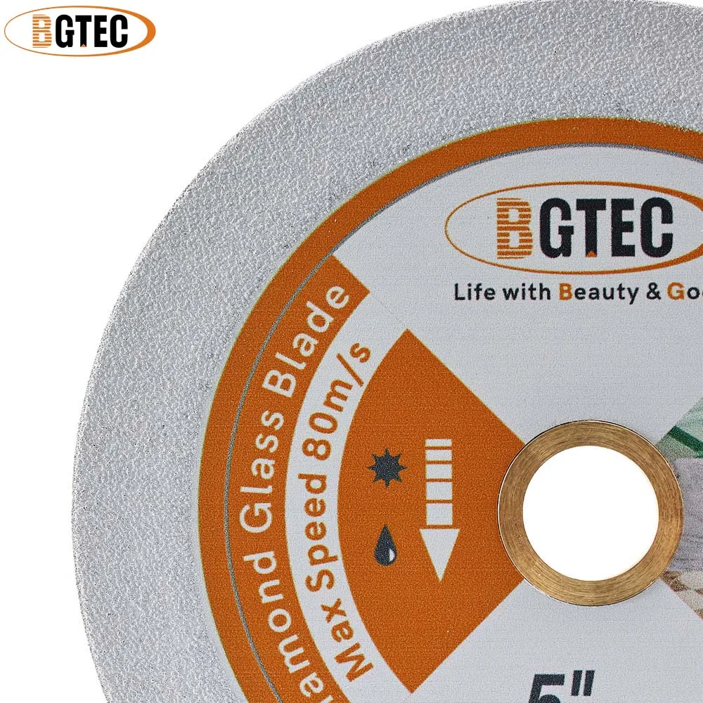 BGTEC 1pc Diamond Cutting Glass Disc Saw Blade Dia75/100/115/125mm Angle Grinder Tile Plate 3/4/4.5/5inch Dry Grinding Crystal