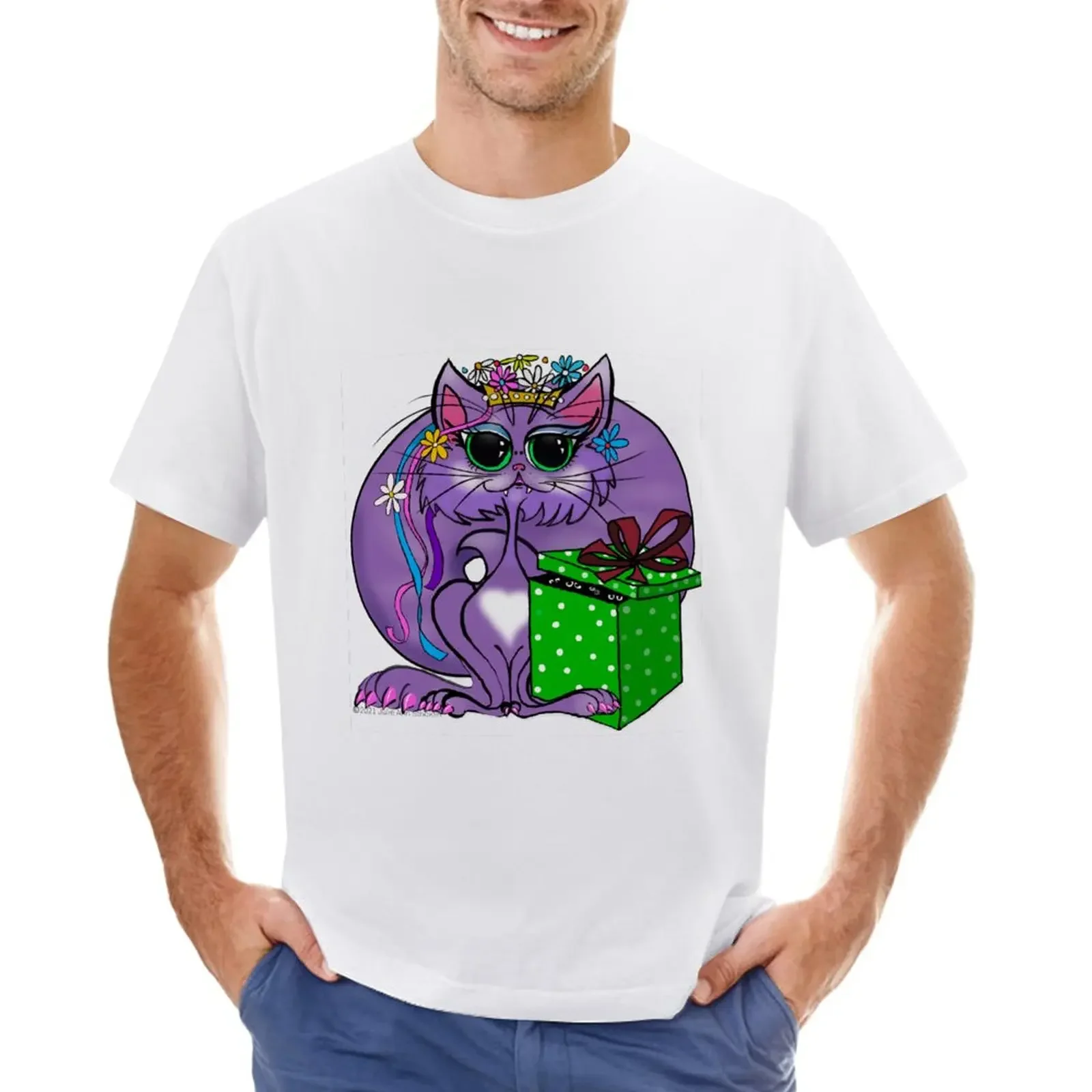 Purple Princess Kitty with Eye Catching Gift T-Shirt shirts graphic tees vintage t shirts for men graphic