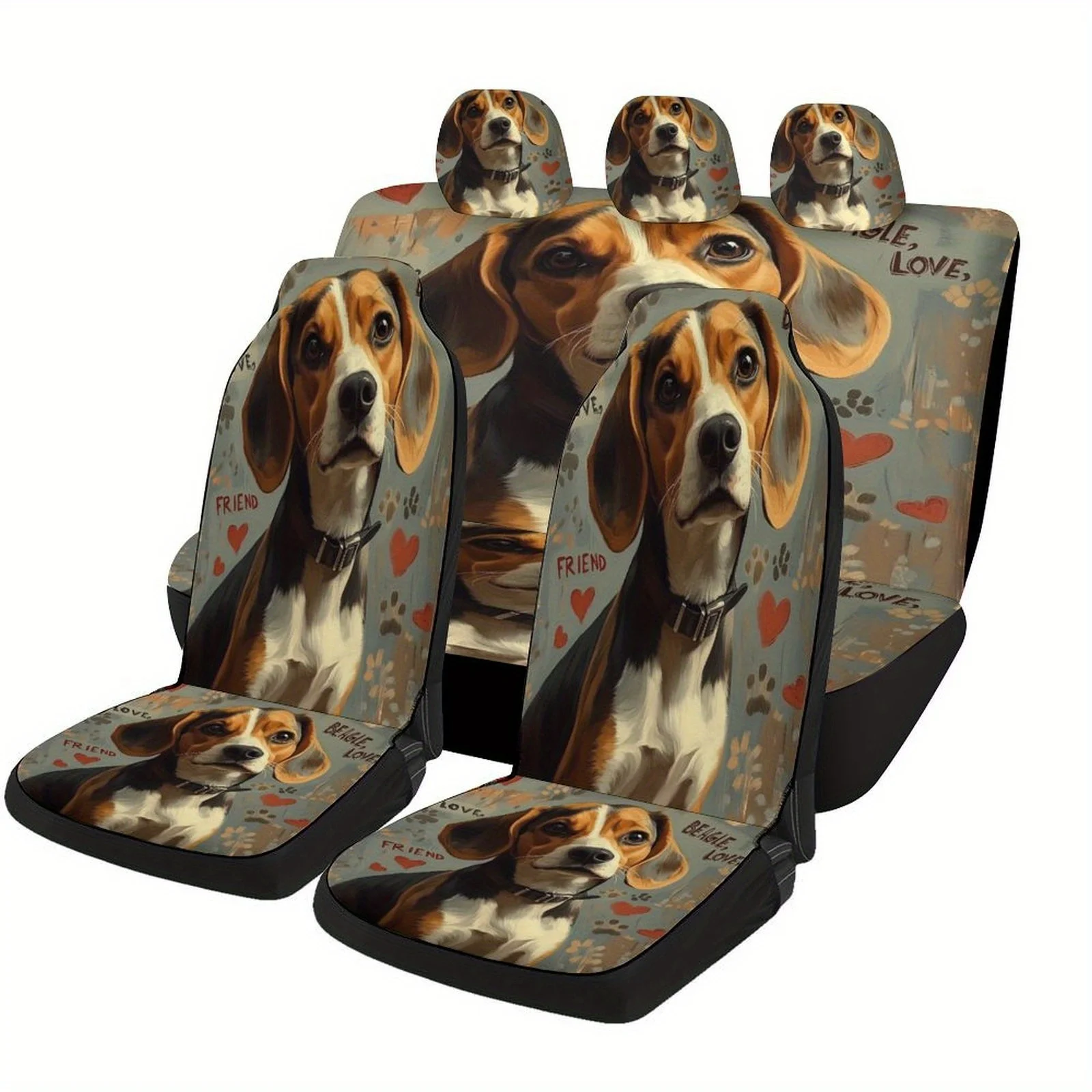 Beagle Love Friend Has Created A Universal Car Seat Cover Set Suitable For Most Vehicles. This Trendy And High-Quality Set Inclu