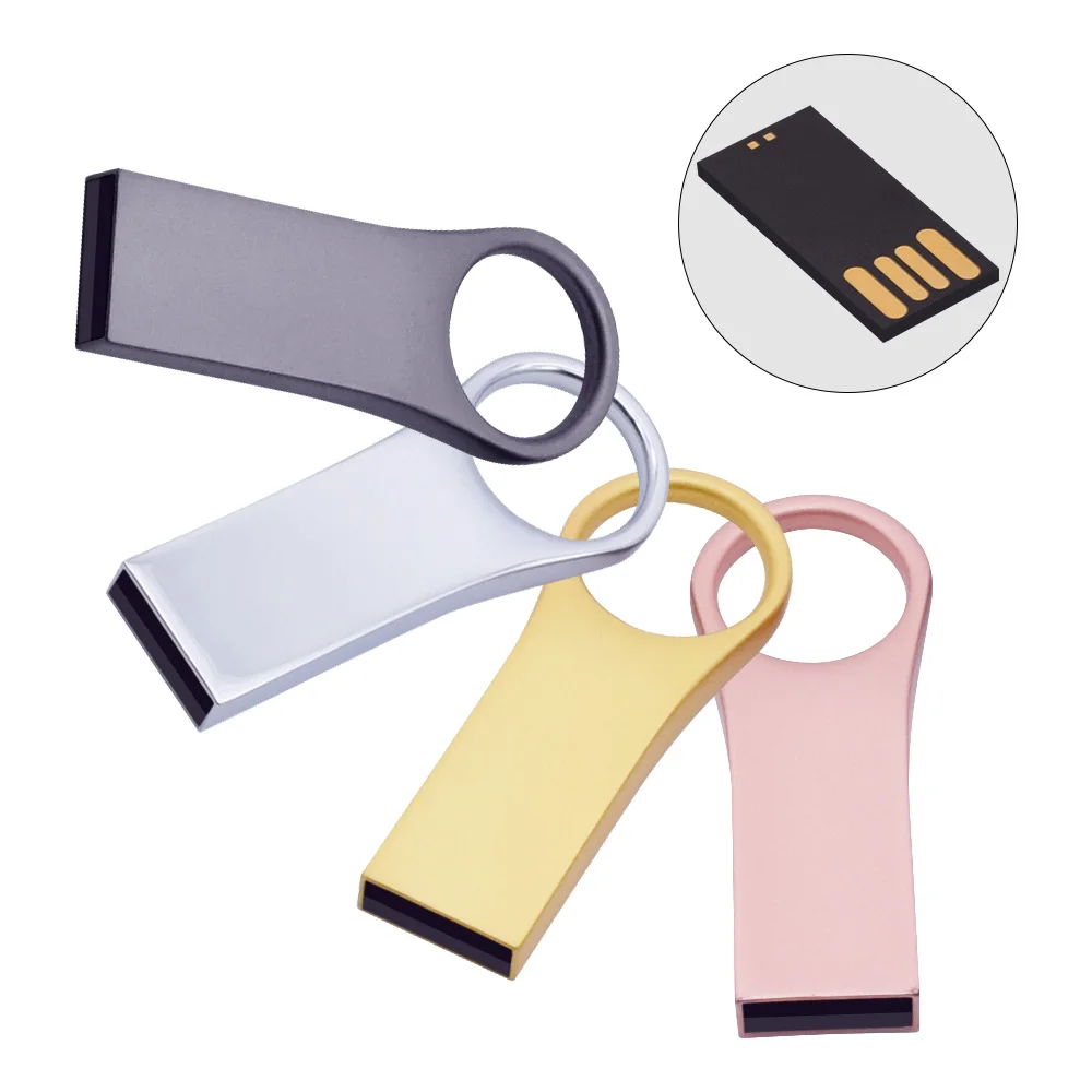 

Best Gifts Usb Flash Drive Metal Rose Gold Memory Stick 4GB 8GB 16GB 32GB Pen Drive 2.0 Pendrive 64GB Cle U Key Personalise Logo