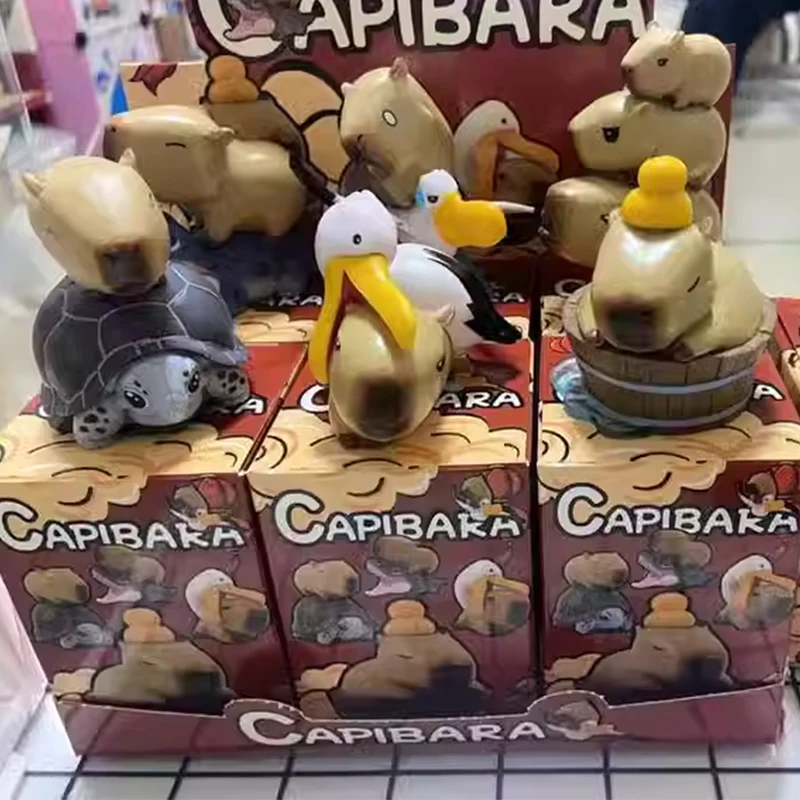 

Фигурка аниме capiбара, искусственное животное, фигурка, настольная Декоративная фигурка, Коллекционная модель, загадочная коробка, детская игрушка