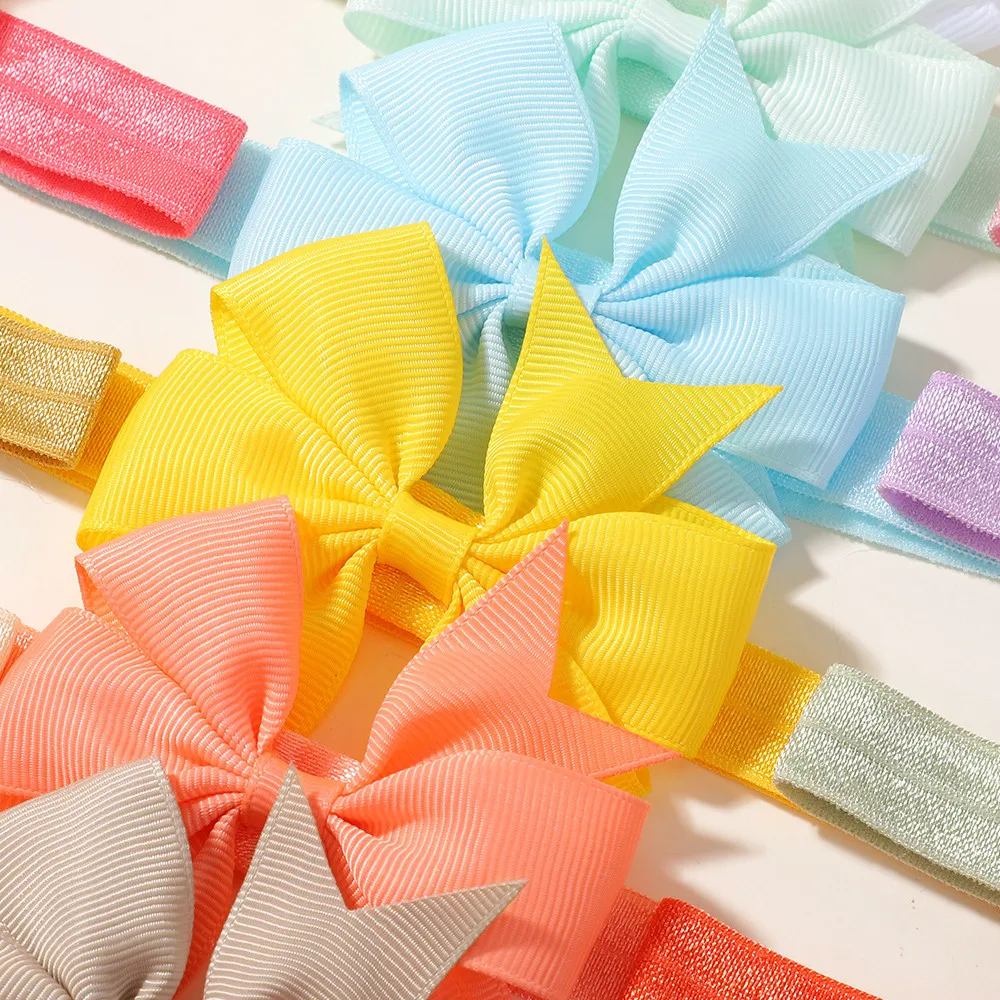 5 قطعة/المجموعة 6.1 ''Grosgrain الشريط فيونكات شعر Headbands للطفل الفتيات مطاطا رباط شعر الوليد طفل صور الدعائم اكسسوارات