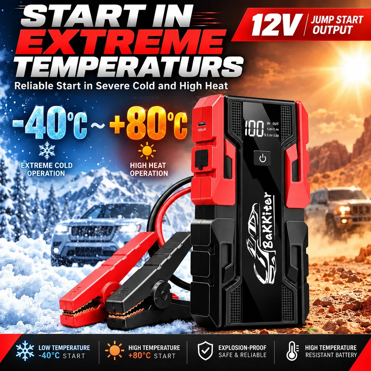 New 3000A 99800mAh 12V Car Jump Starter Car Battery Starters Portable Power Bank 12V Starting Device Booster Petrol Diesel Car