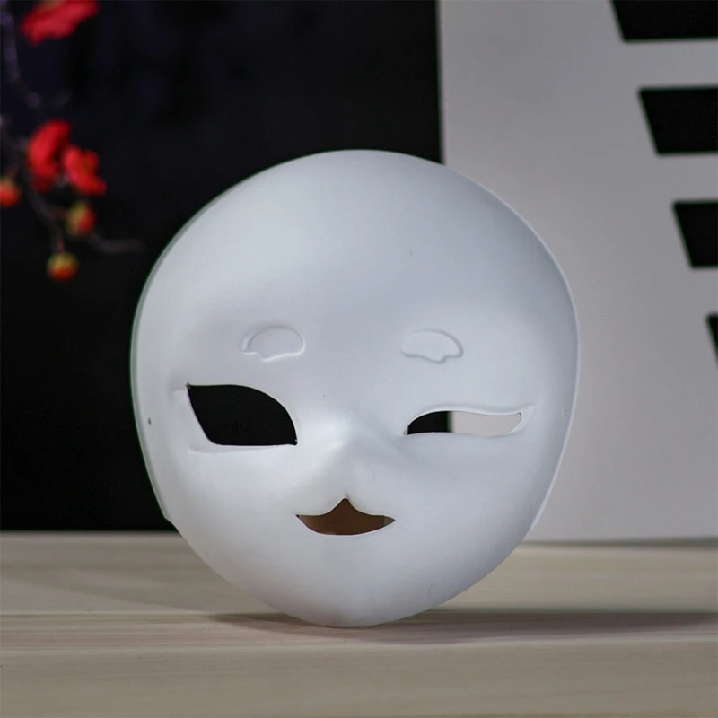 Plastic Masker Met Hand Ongeverfde Maskerades Masker Leeg Overschilderbaar Masker Voor Kinderen Halloween Kostuum Dropshipping