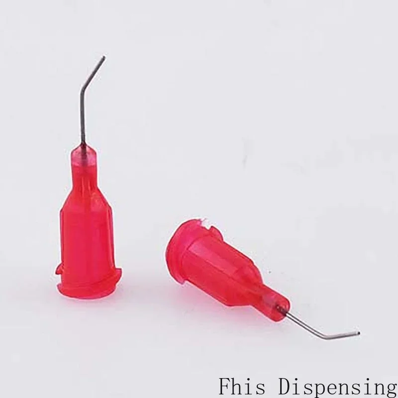 Embouts émoussés de Distribution en acier inoxydable 100, aiguilles de Distribution coudées de 25G à 45 degrés