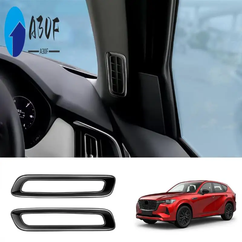 

A30F-1 Pair Car A Pillar Air Outlet Frame Air Outlet Frame Sticker Accessories For Mazda CX-60 2022 2023 RHD Gloss Black