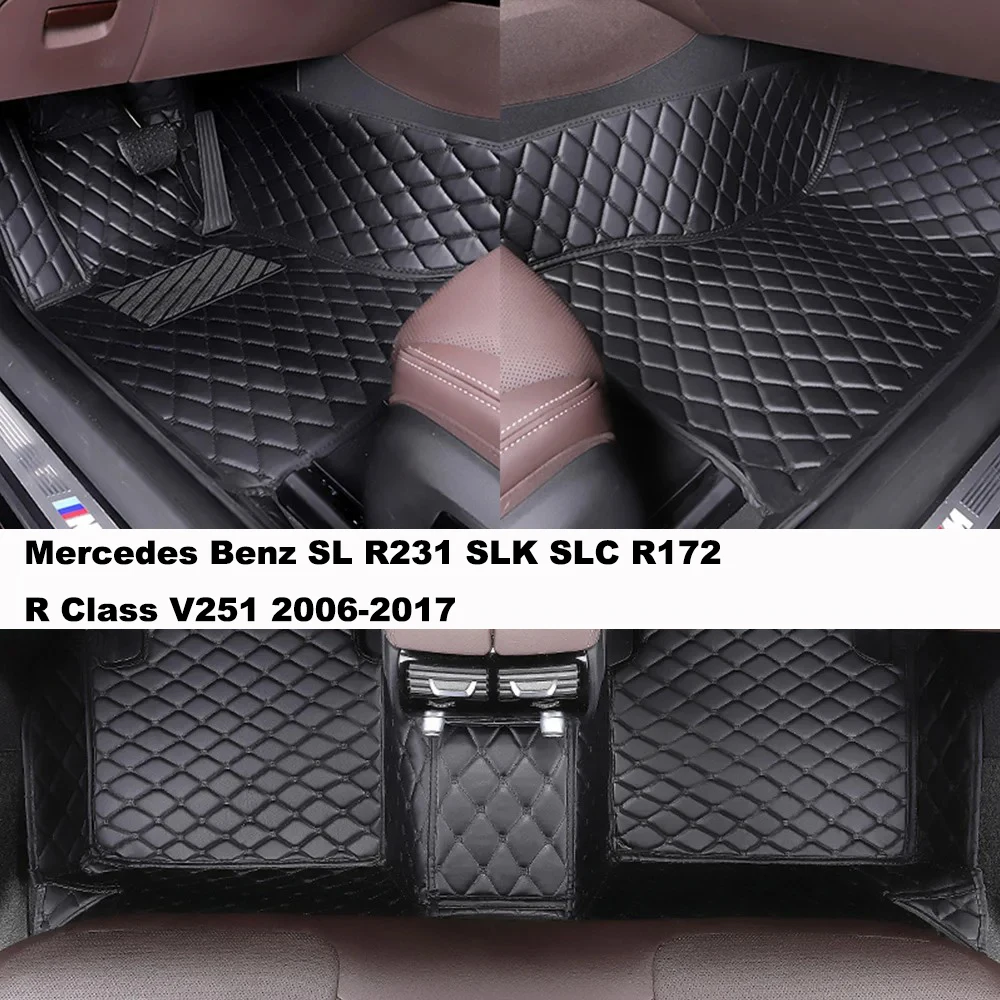 

3 PCS Full Coverage Customized Car Floor Mats for Mercedes Benz SL R231 SLK SLC R172 R Class V251 2006-2017 Car Accessories