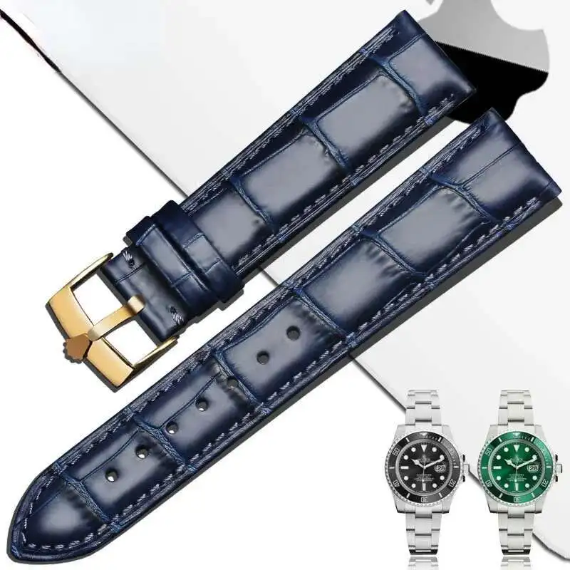 Smart watch Leather Replacement Strap For Yacht-Master And Submariner Watches Daytona 21/20Mm