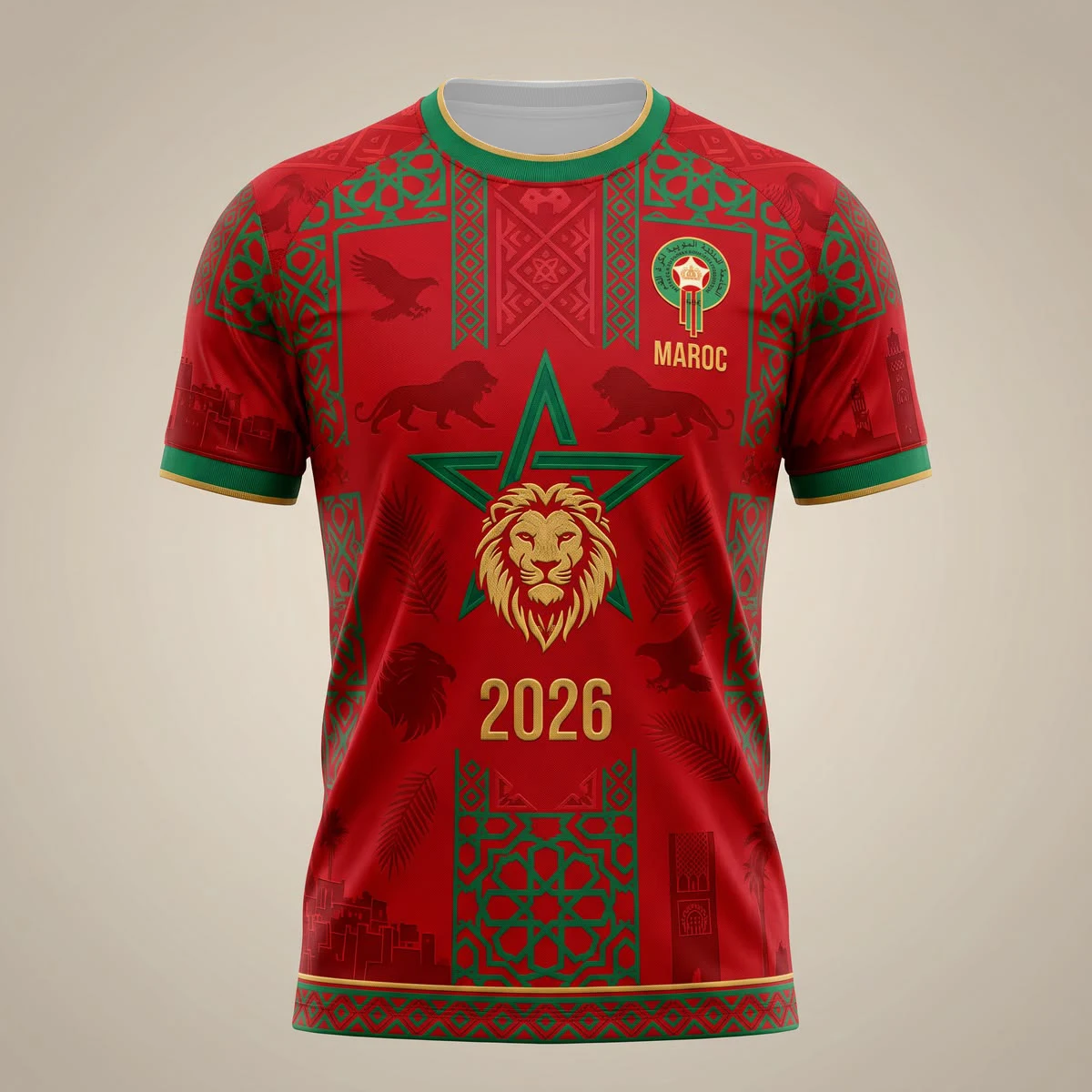 Moroccan Ethnic Retro Style Football Fans Jersey Adult Kids Athleisure T-Shirt Summer Breathable Quick-drying Soft Comfy Stylish