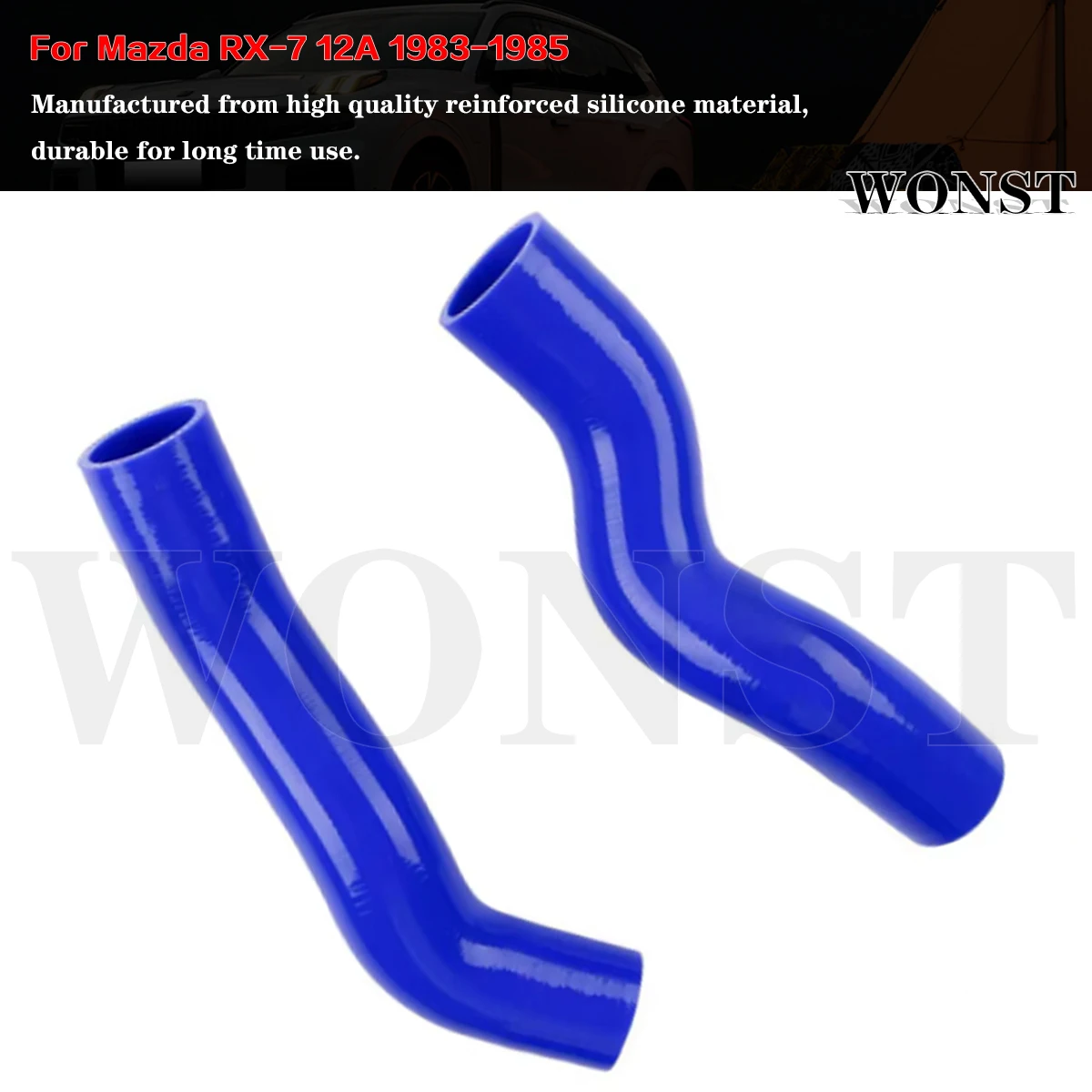 

For Mazda RX-7 12A 1.1L 1983-1985 Silicone Radiator Coolant Hose Kit