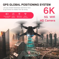 Drone GPS avec caméra 6K, ESC, transmission WiFi 5G, moteur sans balais, importateur professionnel, quadrirotor pliable optique aérien