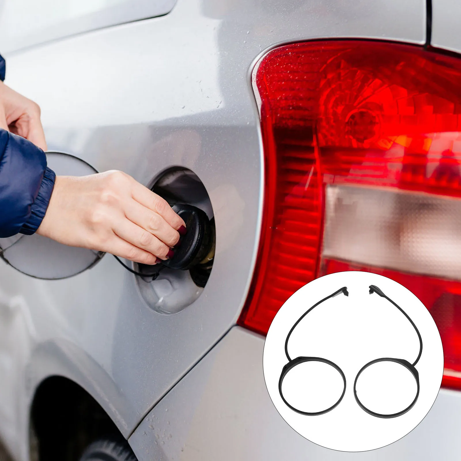 

2pcs Tank Cap Rope Rubber Replacement Car Gas Oil Rope Fuel Cap Tether Durable Easy Install For Auto Fuel Tank Cover