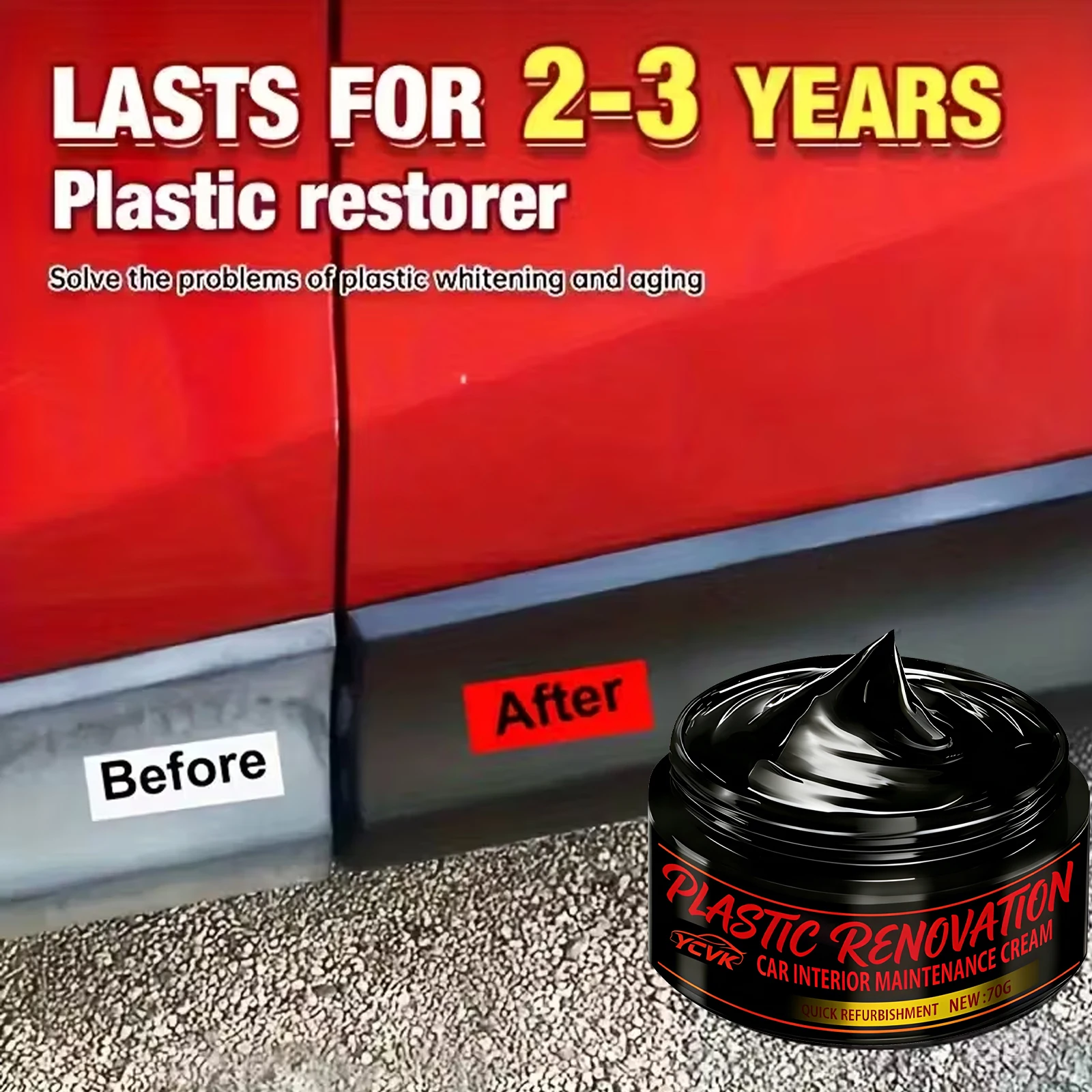 Plastic Renovation Cream Car Interior Maintenance Cream Quick Refurbishment 70g Auto Leather Plastic Restorer for Dashboard Door