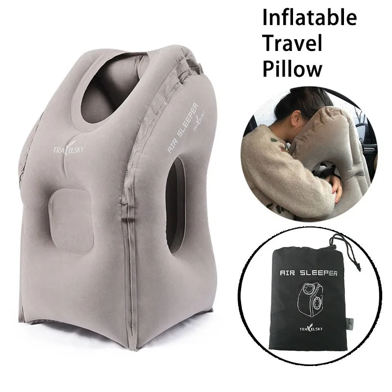 Inflatable Travel Pillow Outdoor Nap Pillow Portable Neck Protection Pillow Office Rest Neck Nap Pillows Chin Support Cushions