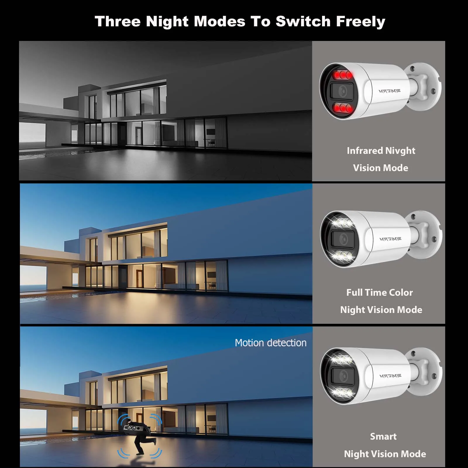 Sistema de cámaras de seguridad IP PoE 4K 8CH, vigilancia interior exterior con cable con visión nocturna en Color, Audio bidireccional, cámaras CCTV de 4/6/8 Uds.