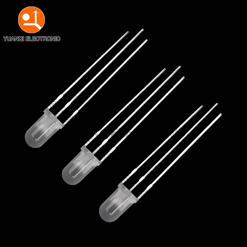 50pcs F5 5MM Round Clear / Fog Two Color Common Anode / Cathode LED Red & Green Red & Blue Bi-Color 3 Pins Light Emitting Diode