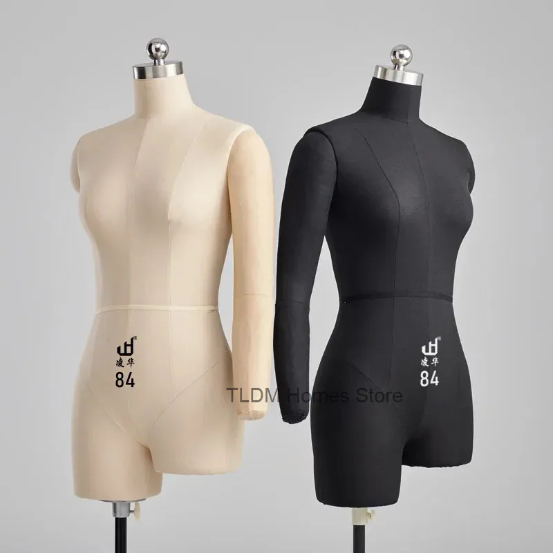 Boutique Clothes Dummy Female Mannequin Professional Sewing Realistic Model Tailor's Mannequins Half Body Dress Form Metal Rack