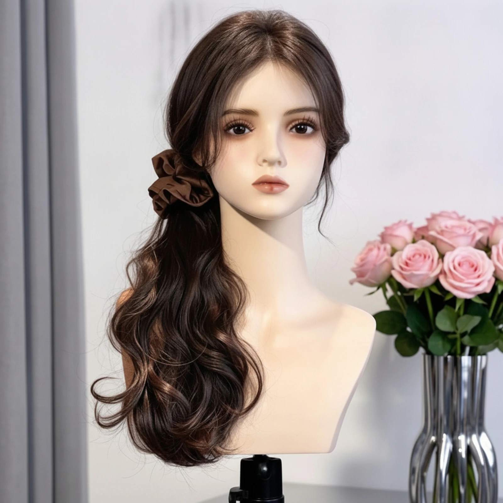 Mannequin Head with Shoulders Realistic Mannequin Bust Head Professional Natural Makeup for Hair Stylists, Salons