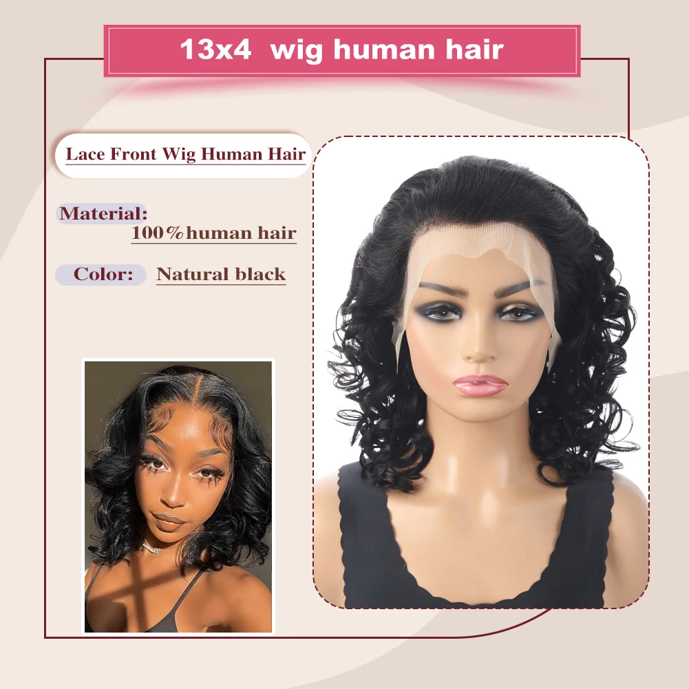 Natural Wave Lace Front Wig Human Hair 200% Density 13x4 HD Lace Frontal Wigs Human Hair for Women Wigs Human Hair Pre Plucked