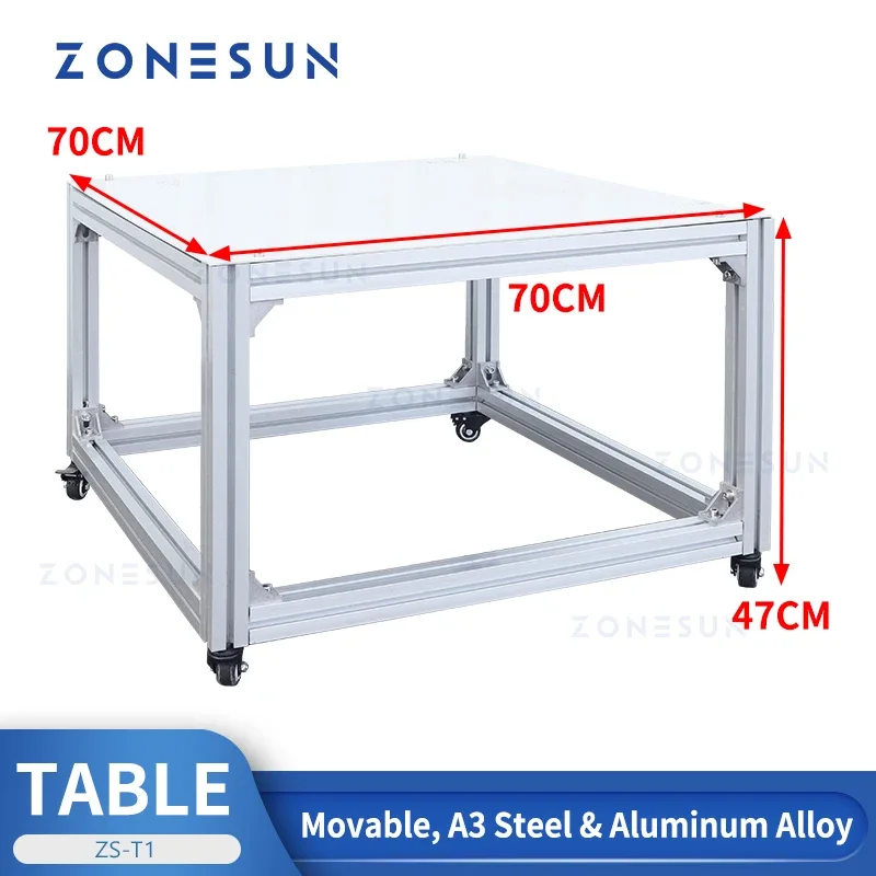 ZONESUN Universal Wheel  Movable Table for Tabletop Filling Labeling Machines 70*70cm  ZS-T1 Custom