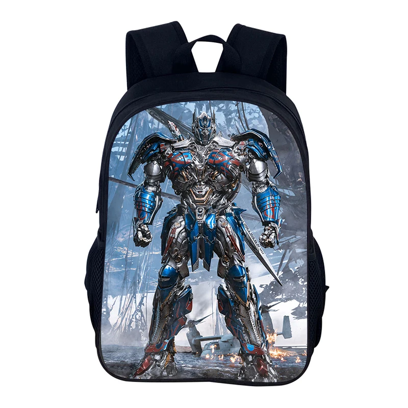 O-Optimus Primes T-Transformers 40 cm/15.7 pollici Zaino Studente di scuola Borsa con cerniera Borse per libri Laptop Mochila per ragazzo Ragazza Miglior regalo
