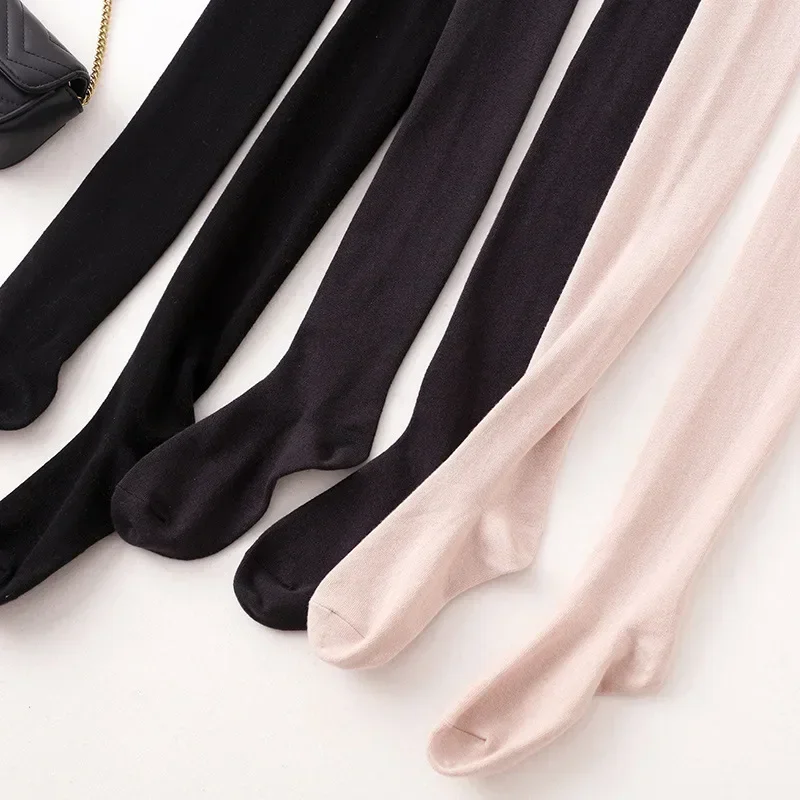 Women's Autumn and Winter Mulberry Silk Blend Tights Slim High Waist Skinny Anti-Hook Thick Warm Leggings Tights Stockings